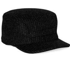 Filson Mackinaw Cap 20252978 MADE IN USA Chalk Rope Stripe Charcoal Black Grey