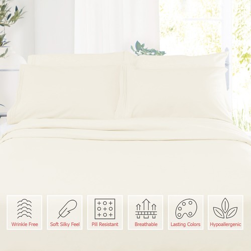 Double Brushed Soft Microfiber Hotel Style Bed Sheets, Deep Pocket Sheet Set - Picture 256 of 360
