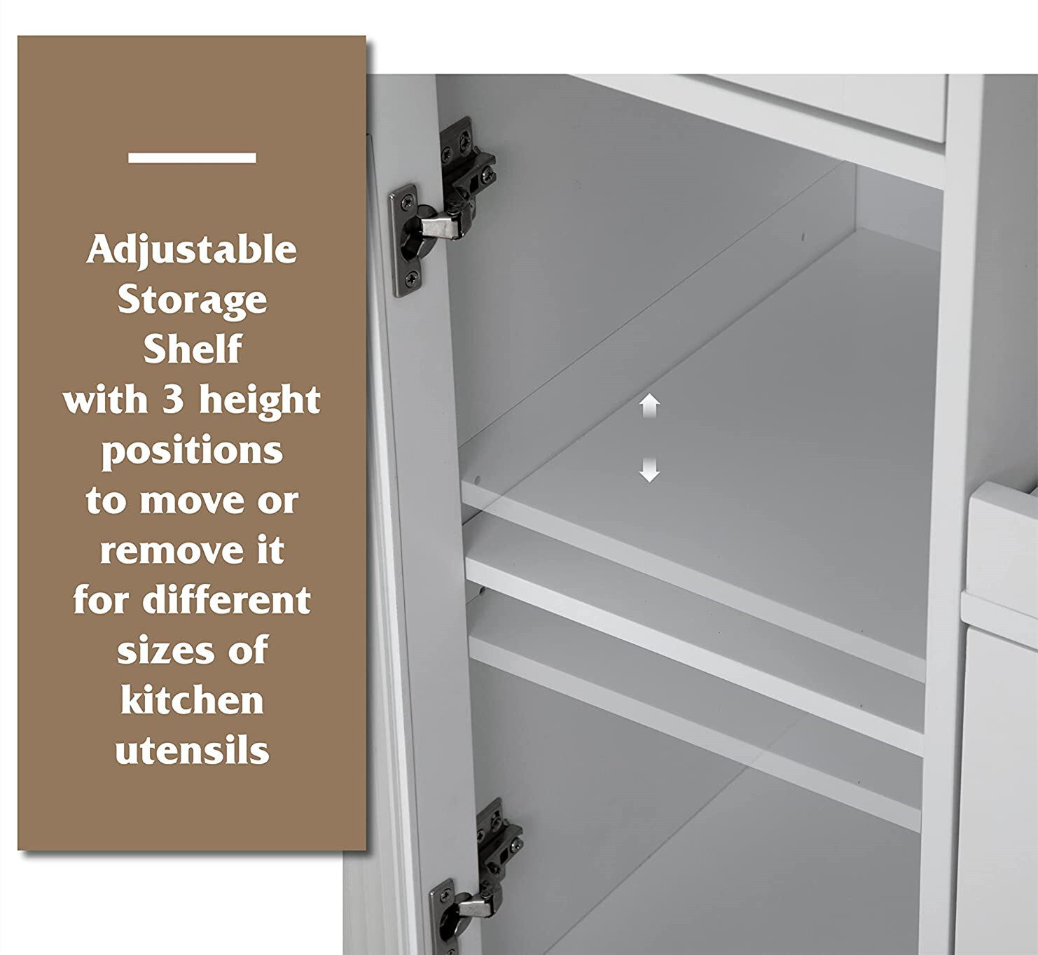 Kitchen Island Cart Trolley Storage Microwave Cart with Towel