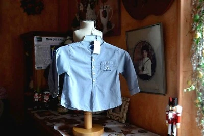chemise neuve tartine et chocolat 2 ans bleu ardoirse le petit chien - Photo 1/3