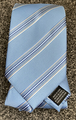 Herren Krawattenhalter blau Smart formell Veranstaltung gestreift Polyester Krawatte 3,25'' breit 57'' lang