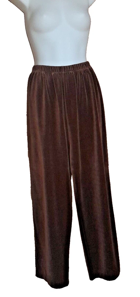 One Step UP Womens Brown Pull On Velvet Pants Size L - Image 2 of 4
