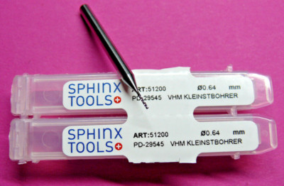 1 piece SPHINX tools solid carbide micro drill Ø 0.64 mm item: 51200 NEW & original packaging