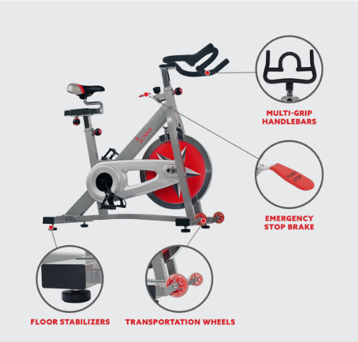 Sunny health and fitness exercise bike 40 lb Flywheel Chain Drive Pro