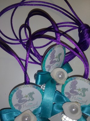 12 Mermaid Seashell Pear Lavender Or Teal Baby Shower Pacifier