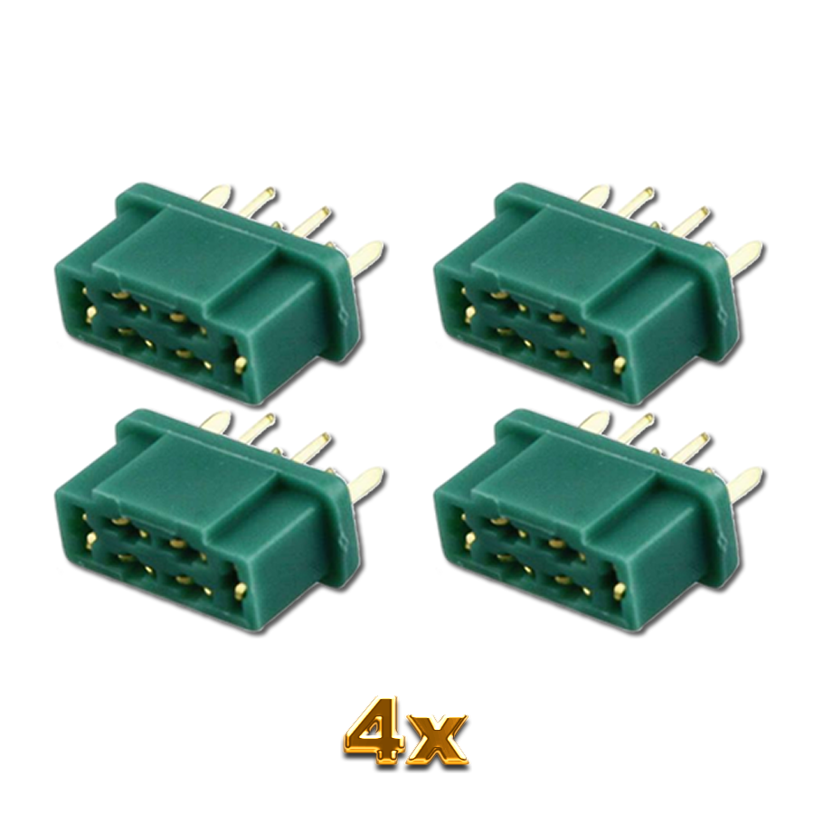 20 Connettori MPX Maschio/Femmina Alta Corrente 6 Pin - Placcati Oro 35A - Per Servo, Lipo, ESC - Mr. Spina Modellbau - 4