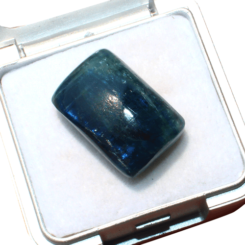 28 Cts Cianite Blu Naturale Alta Qualità 20x13,6mm Cuscino Cabochon Pietra Preziosa Sciolta - Foto 9 di 11