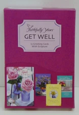 BOX 12 Christian GET WELL Greeting Cards, Bible Scripture & Inspirational Verse