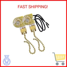 Ceiling Fan Switch Zing Ear ZE-109 Two-Wire Light Switch with Pull Cords for Cei