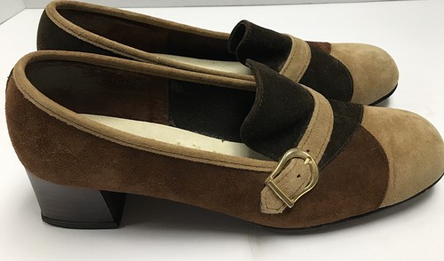 Vintage Hush Puppies Suede Loafer Pump Size 8 Women's Patchwork - 第 2/4 張圖片