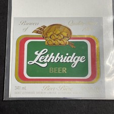 Vintage 1970s Lethbridge Beer UNUSED Paper Label Lethbridge Alberta Q1936