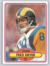 1980 Topps #202 Fred Dryer - Los Angeles Rams - Actor