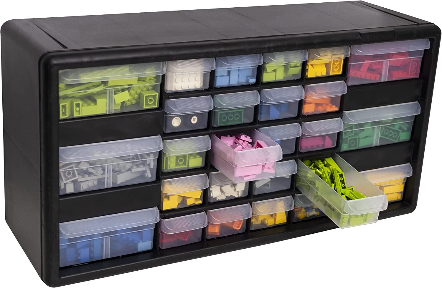AkroMils 10126, 26 Drawer Plastic 20Inch W x 6Inch D x 10Inch H