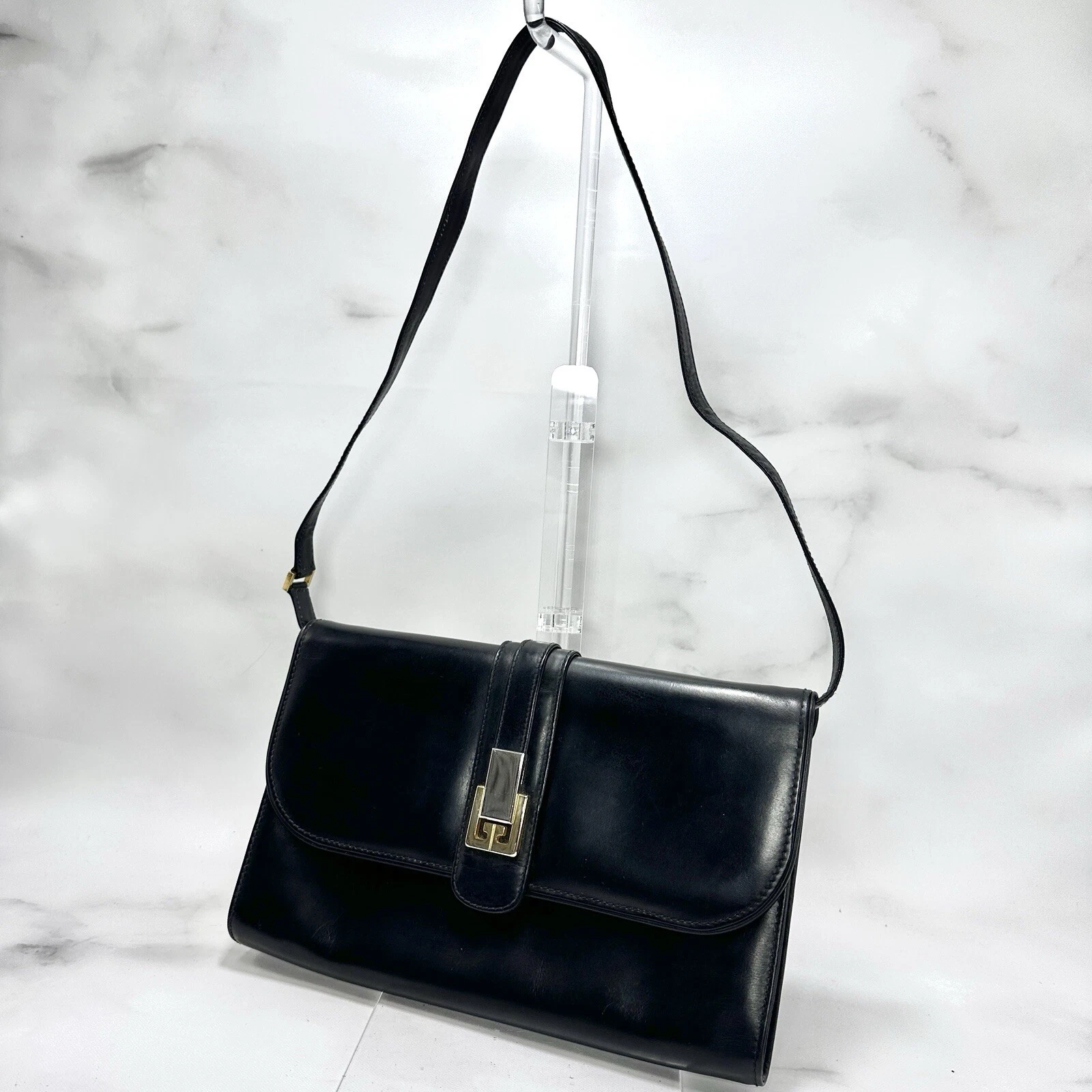 Borsa a tracolla Gucci vintage pochette 2 vie pelle nera autentica