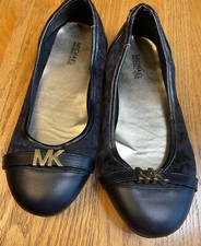 Girl s Women's MK MICHAEL MICHAEL KORS Ballet Flat Black Gold Size 3