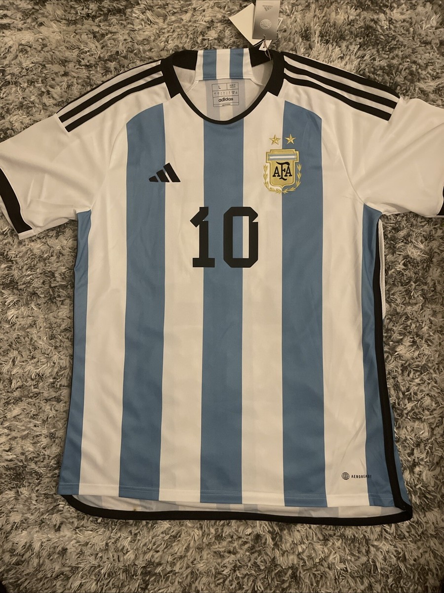 2023 Adidas World Cup 3 STAR Argentina Home MESSI Jersey Size L