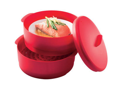 2 Tier Tupperware Steam It Cooker Steamer Non Stick Container Efficient Cooking