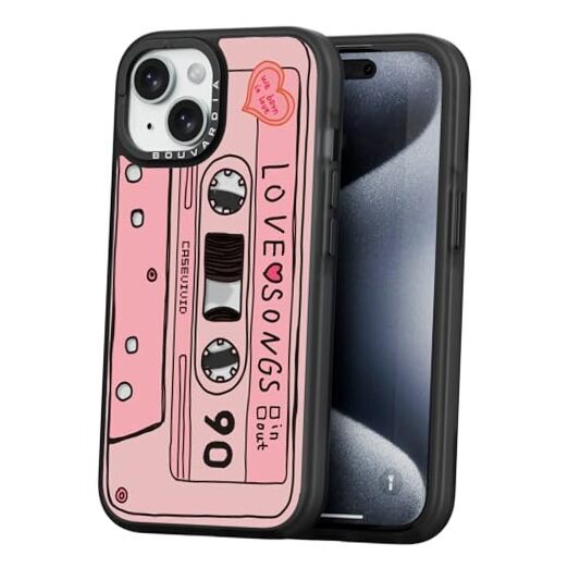 for Case Cute Aesthetic,[Compatible with MagSafe] iPhone 15 Cassette Tape