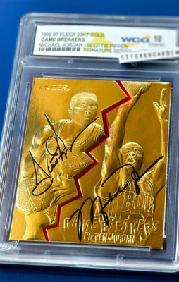 Michael Jordan / Scottie Pippen '96 Fleer 23KT Gold Card Signature Autograph WCG