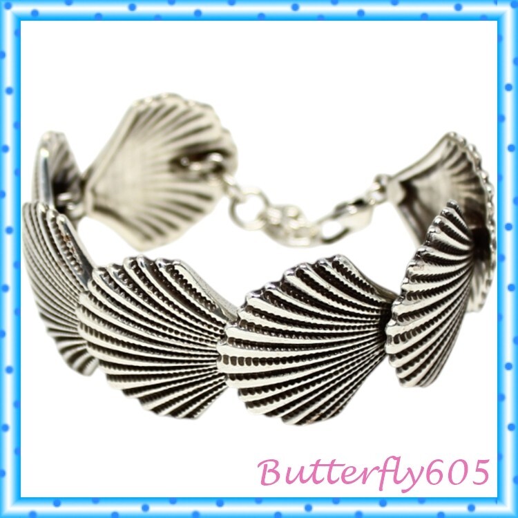 Brighton Silver Shells Flex Cuff Wide Bracelet - image 1