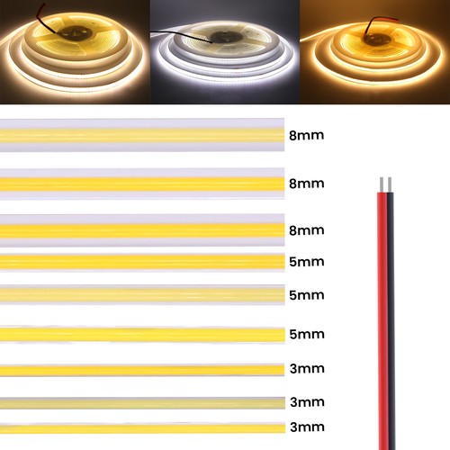 3mm 5mm 8mm COB LED Strip Lights USB 320LED/M Flexible Tape Rope Cabinet Kitchen - Picture 24 of 29