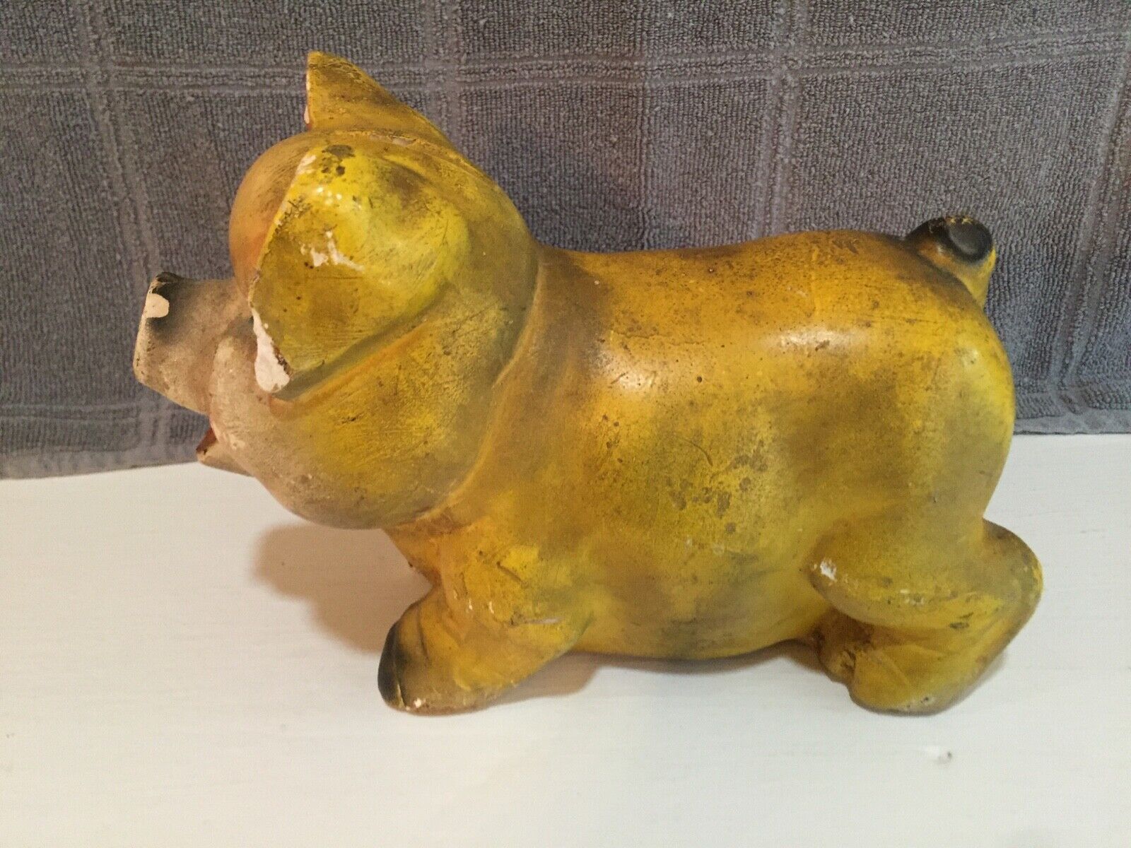 1940's Vintage Gold Piggy Bank  Chalk Ware Piggy Bank - Ruby Lane