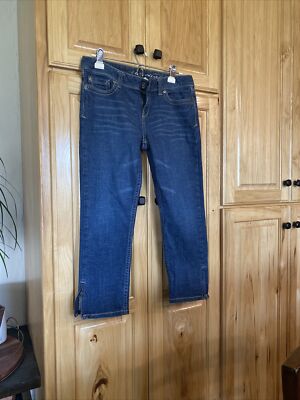 Medium Blue Jeans Capris Zip Ankle Nice 