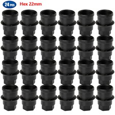 24 Black Lug Nut Cover Caps M27-2.0 Hex 22mm For Tahoe Silverado Suburban Yukon