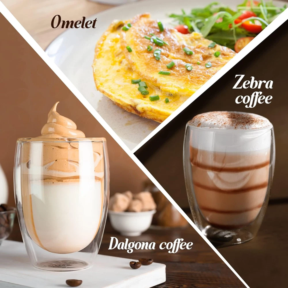 Milk Frother & Egg Beater - 2-In-1 Handheld Frother for Coffee & Egg Whisker - B Milk Frother & Egg Beater - 2-In-1 Handheld Frother for Coffee & Egg Whisker - B