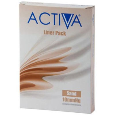 Activa Strumpfeinlagen geschlossene Zehe groß sand 10 mm Hg x 3
