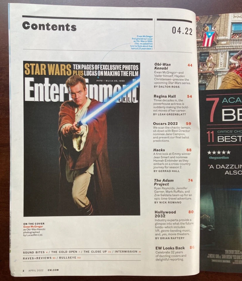 Return Of The Jedi Obi-Wan Kenobi Entertainment Weekly April 2022 FINAL ISSUE - Image 2 of 4