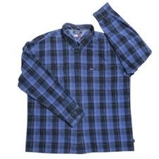 Tommy Jeans Mens XXL Blue Plaid Flannel Button Down Casual Shirt Excellent