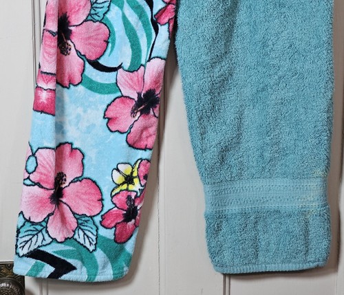 Kiki's Nation Towel Pants Kid's L Hibiscus Aqua Pink Beach Pool Coverup Festival - Picture 17 of 24