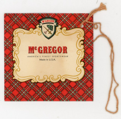 1940s-50s McGregor Salang TT Marino Shirt Clothing Tag David D Donniger NY F111