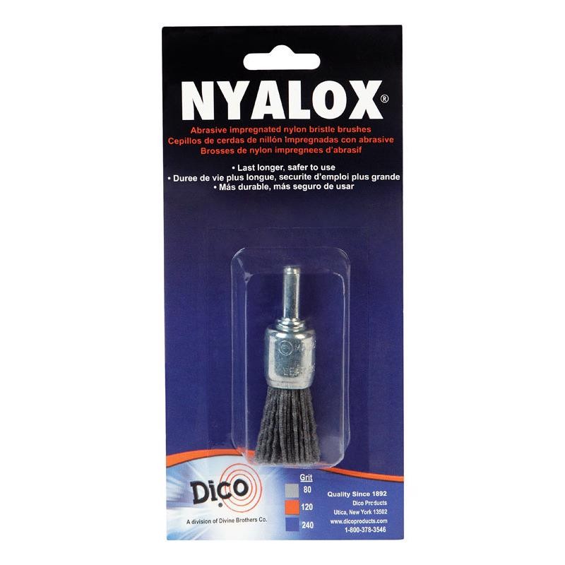 Dico Nyalox Wheel Brush - 4 Inch Diameter, 80 Grit Grey Extra Coarse, Mandrel Mounted - View #6