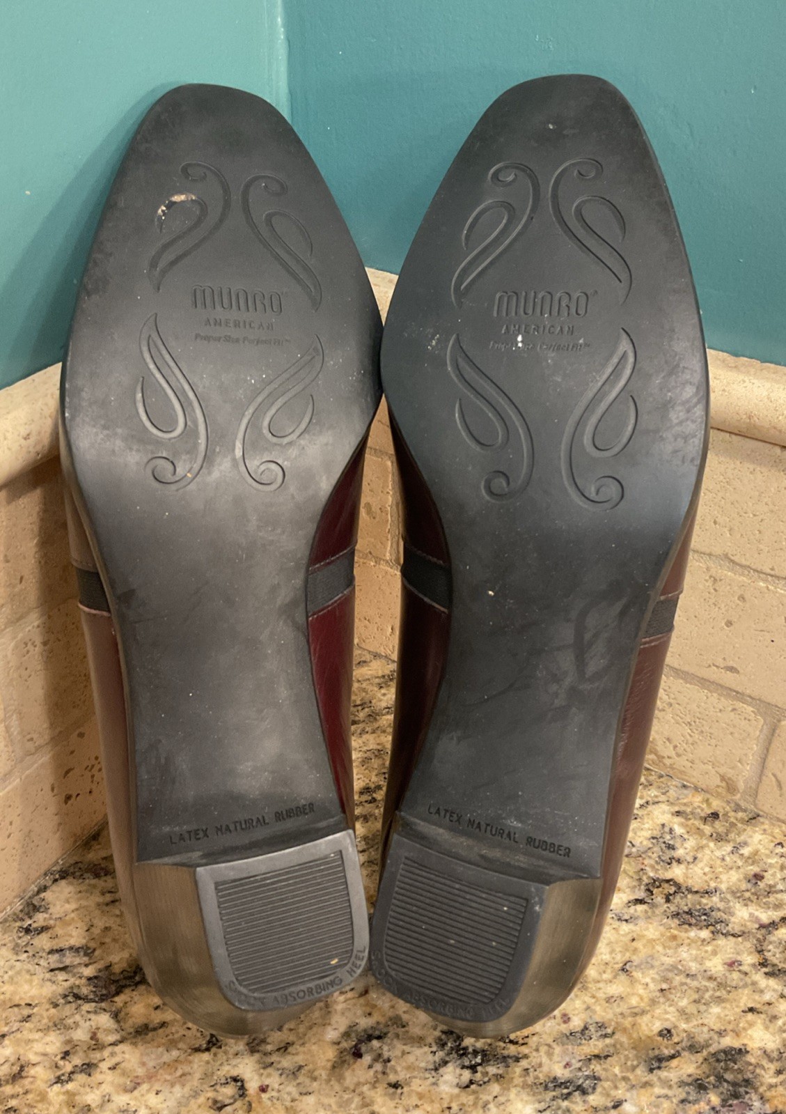 Munro 9 M Brown Black Danielle Leather Mary Jane Block Heels Pumps Shoes