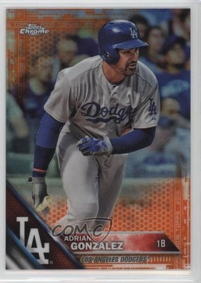 2016 Topps Chrome Orange Refractor 3/25 Adrian Gonzalez #26 fm0