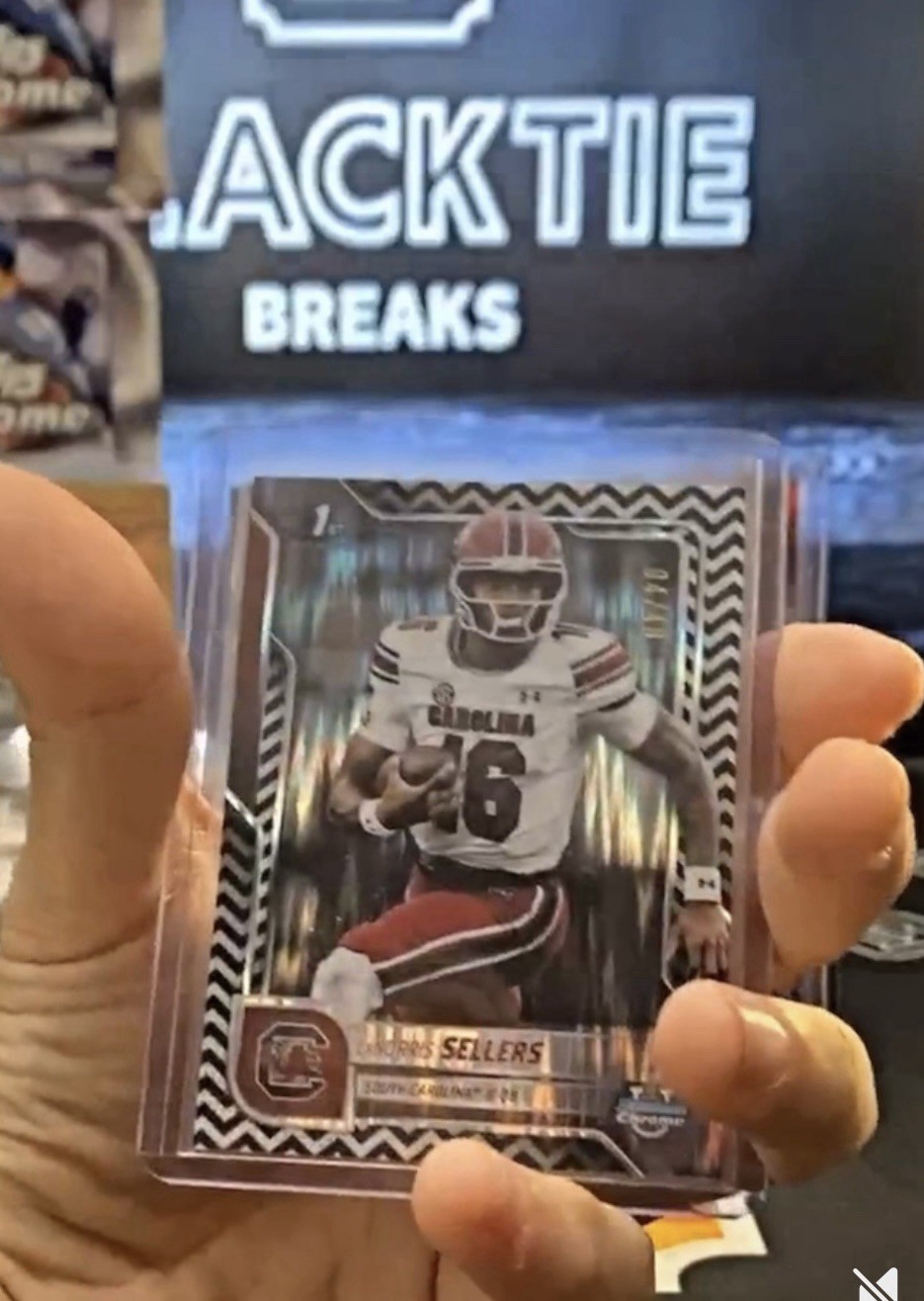 2025 Bowman Chrome U LaNorris Sellers 1st Black & White Stealth /48 #168