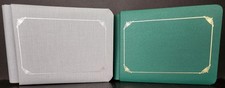 Lot of 2 Creative Memories 5x7 Scrapbook Albums Gray  Green w/ Gold Trim