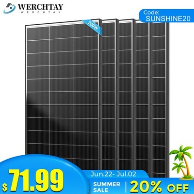 200W 400W 600W 1000Watt Solar Panel Bifacial 12V Mono Battery Home PV Power Boat