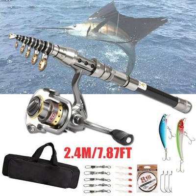 ebay fishing reels and rods Rod, 6.9ft 2Pcs Telescopic Fishing Set, Carbon Fiber Fishing Pole, 2PCS Spinning Rod Reel Combo with Carrier Bag Freshwater Fishing Rod and Reel Combos Kits Fishing Gear The spinning combos feature the popular corrosive resistans matched with a rod Telescopic Fishing Rod and Reel