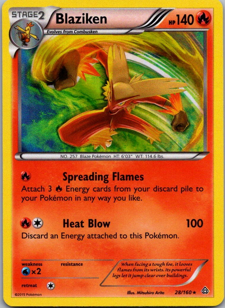 Blaziken Holo Rare XY - Primal Clash 28/160 NM