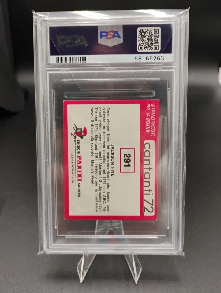 1972 年迈克尔·杰克逊新秀卡帕尼尼·坎蒂·杰克逊五号 #291 PSA VG-EX 4 — 第 2/2 张图片