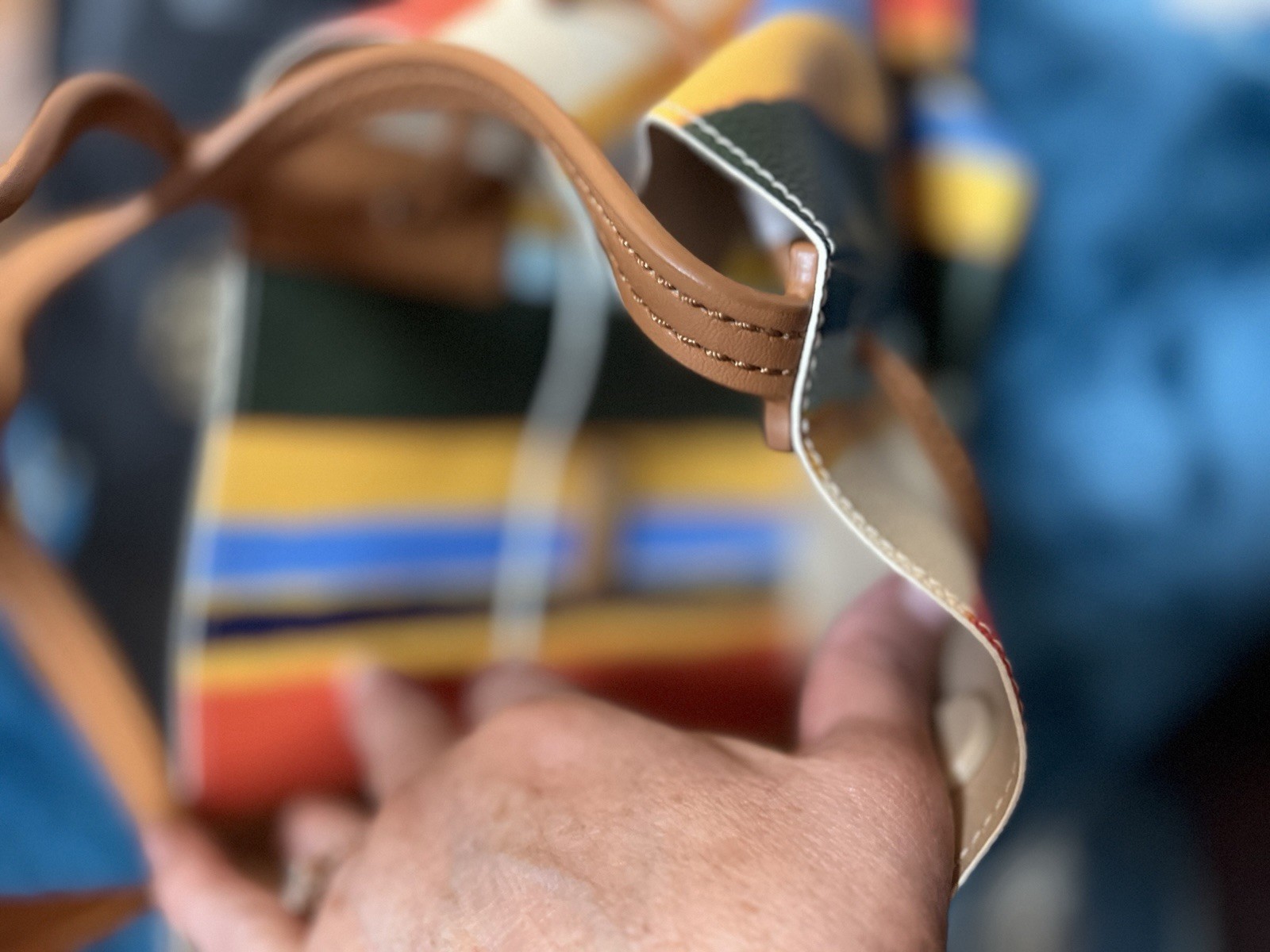 Tory Burch Striped Multicolor Drawstring Shoulder… - image 2