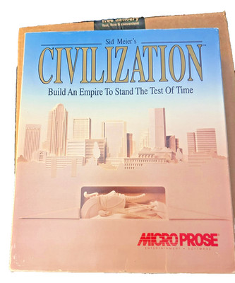 Original Sid Meier's Civilization Microprose IBM PC 5.25'' Disks, Big Box, Manual