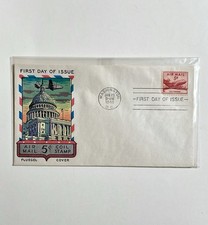 FDC Air Mail 5c Coil Stamp Cover, Jan 9, 1948, Washington DC First Day Issue