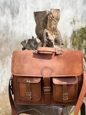 Leather Vintage Laptop Messenger Briefcase Bag Satchel Men's Genuine Handmade