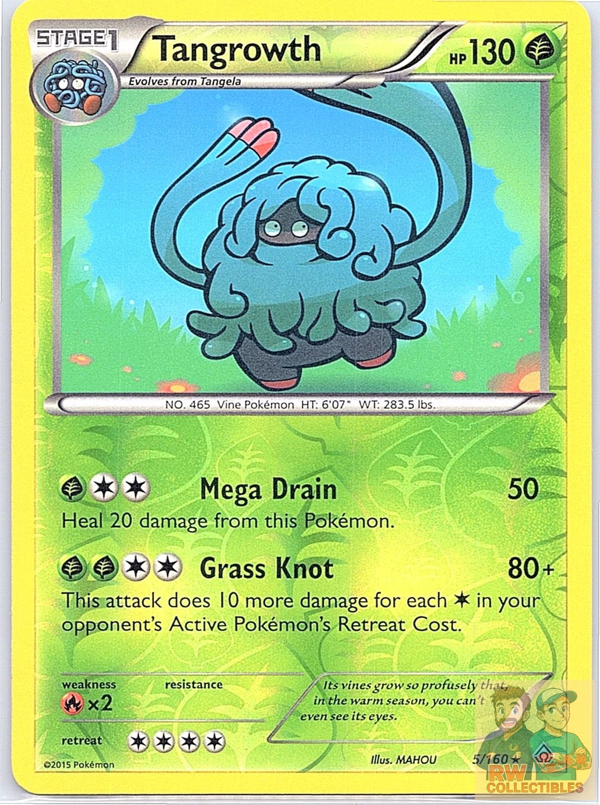 Tangrowth 5/160 Rare Primal Clash Pokemon Reverse Holo Near Mint