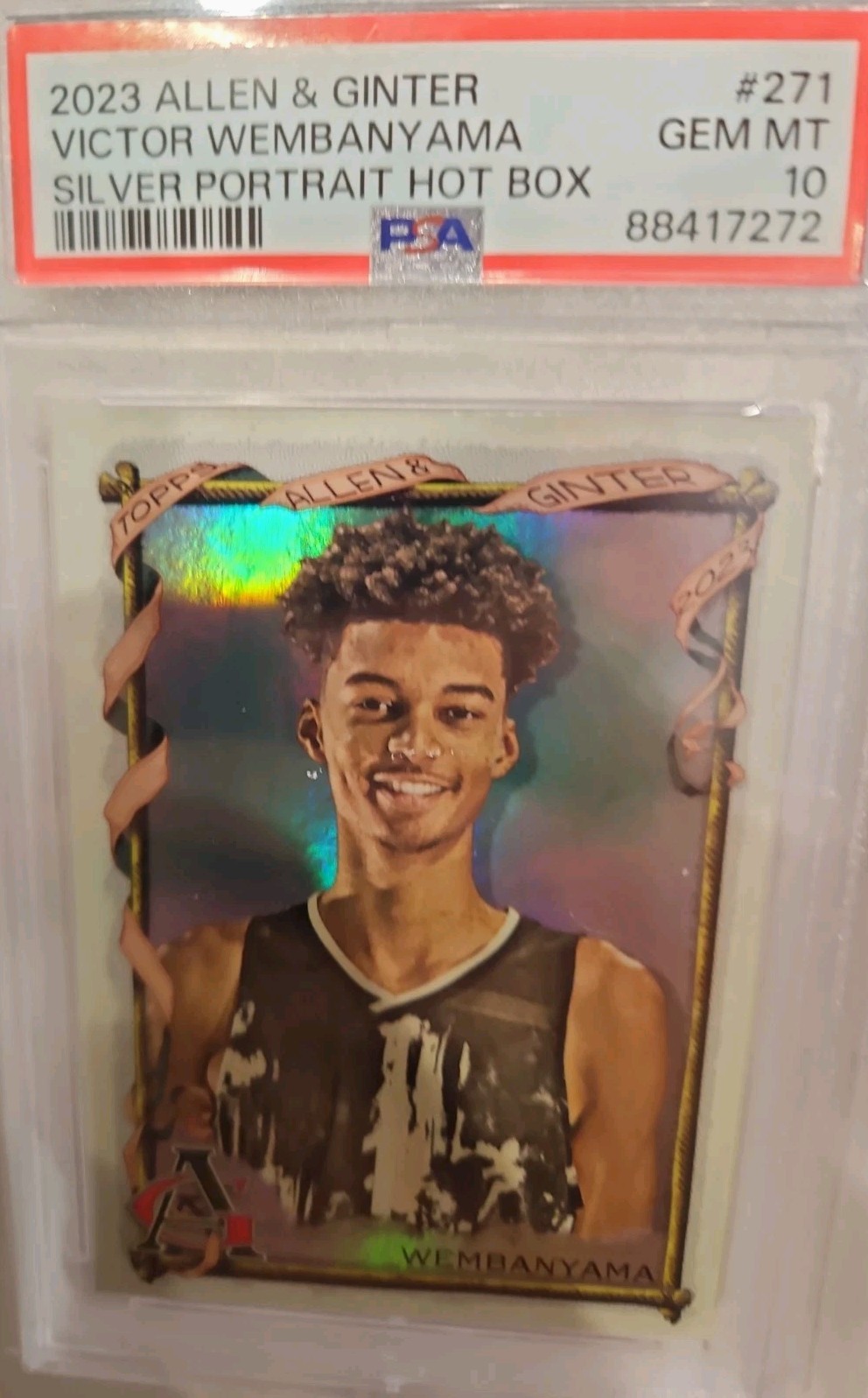 2023 Allen & Ginter Victor Wembanyama Silver Portrait Hot Box Rookie PSA 10 RC 