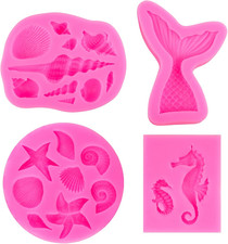 DIY Marine Themed Silicone Mould Set, Mermaid Theme Silicone Baking Molds Tools